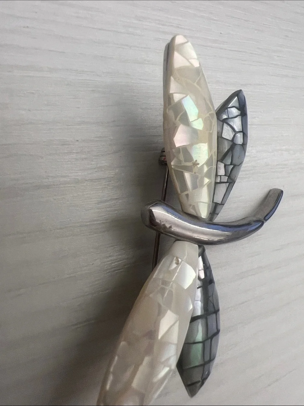 Vintage Silver Leaf Brooch Pin